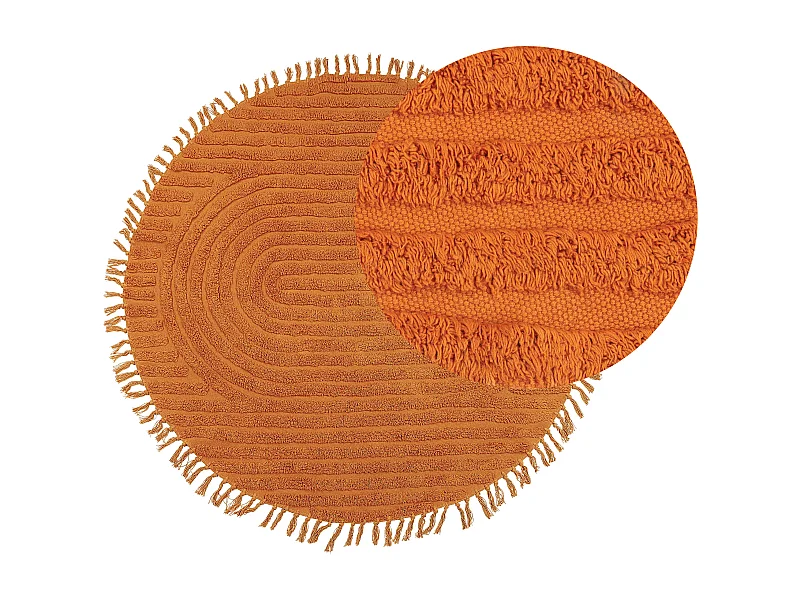 Vloerkleed katoen oranje ⌀ 140 cm HALFETI
