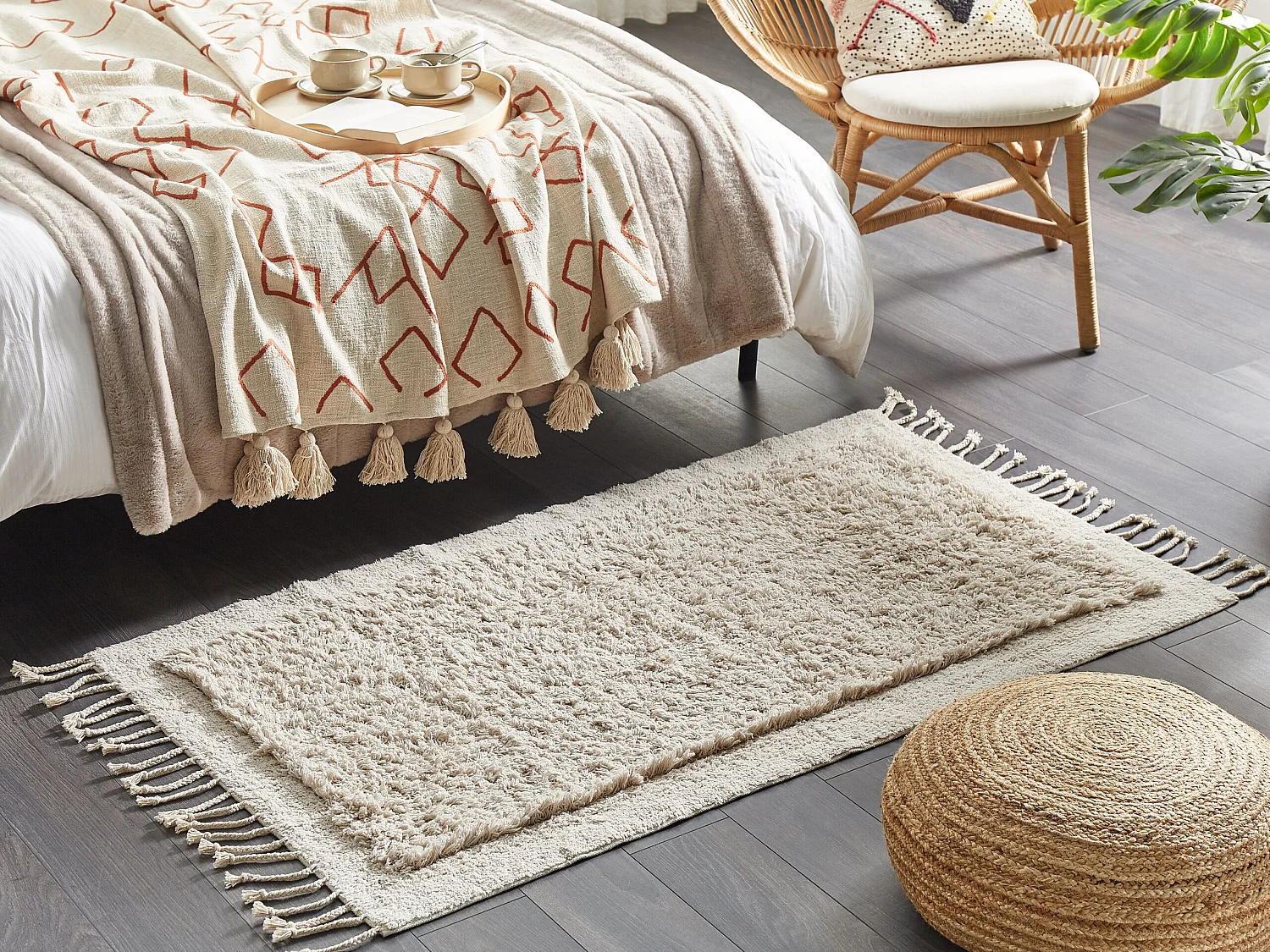 Tapis en coton beige clair 80 x 150 cm BITLIS
