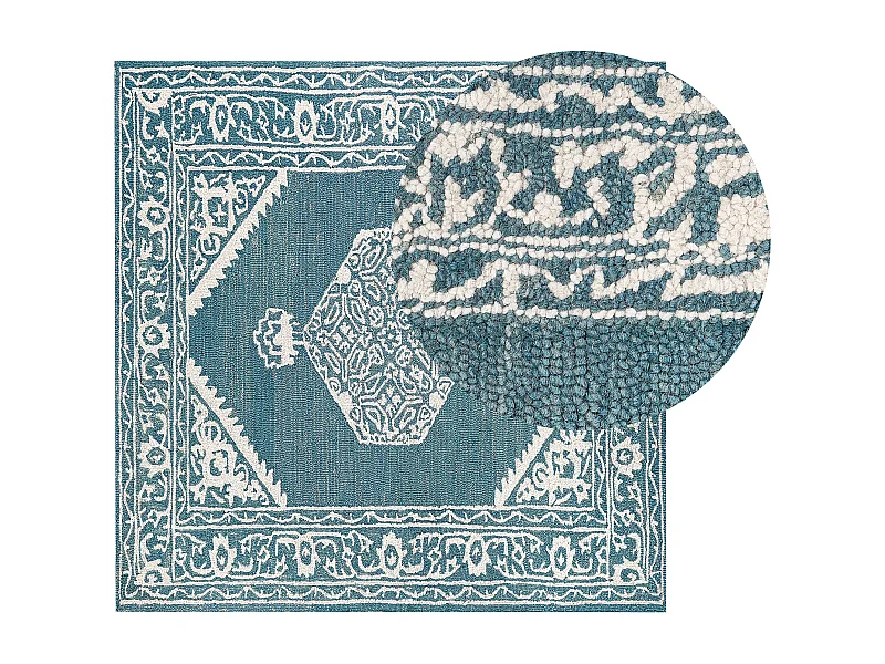 Tapis GEVAS Bleu 200 x 200 cm Laine