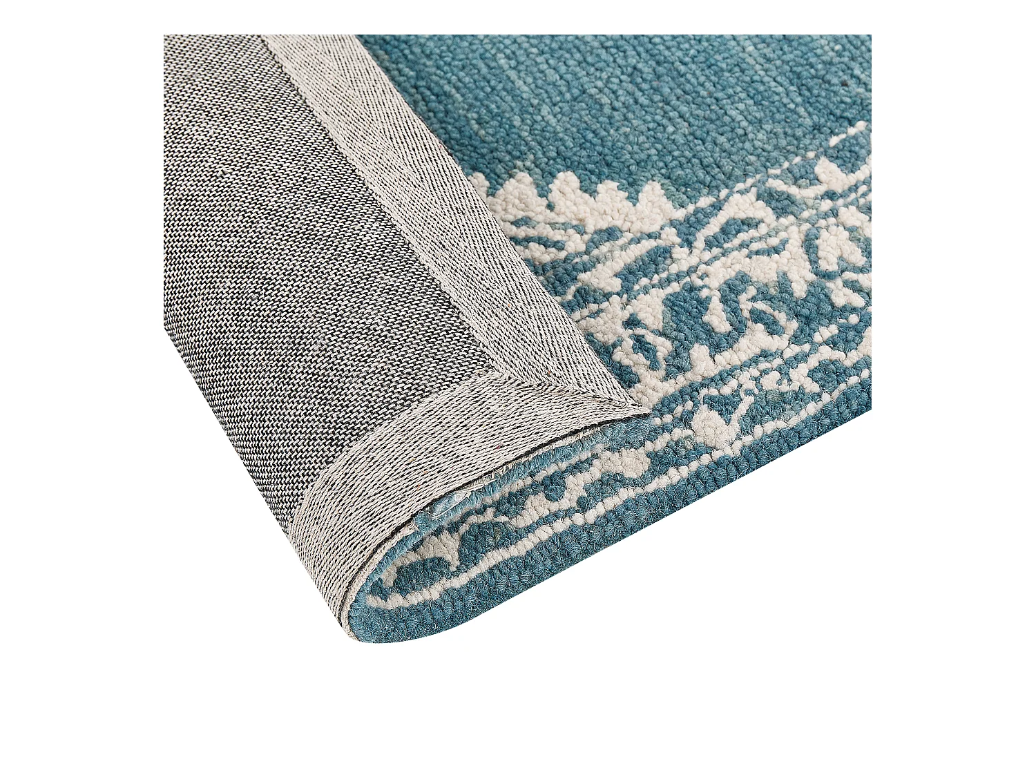 Vloerkleed wol wit/blauw 200 x 200 cm GEVAS