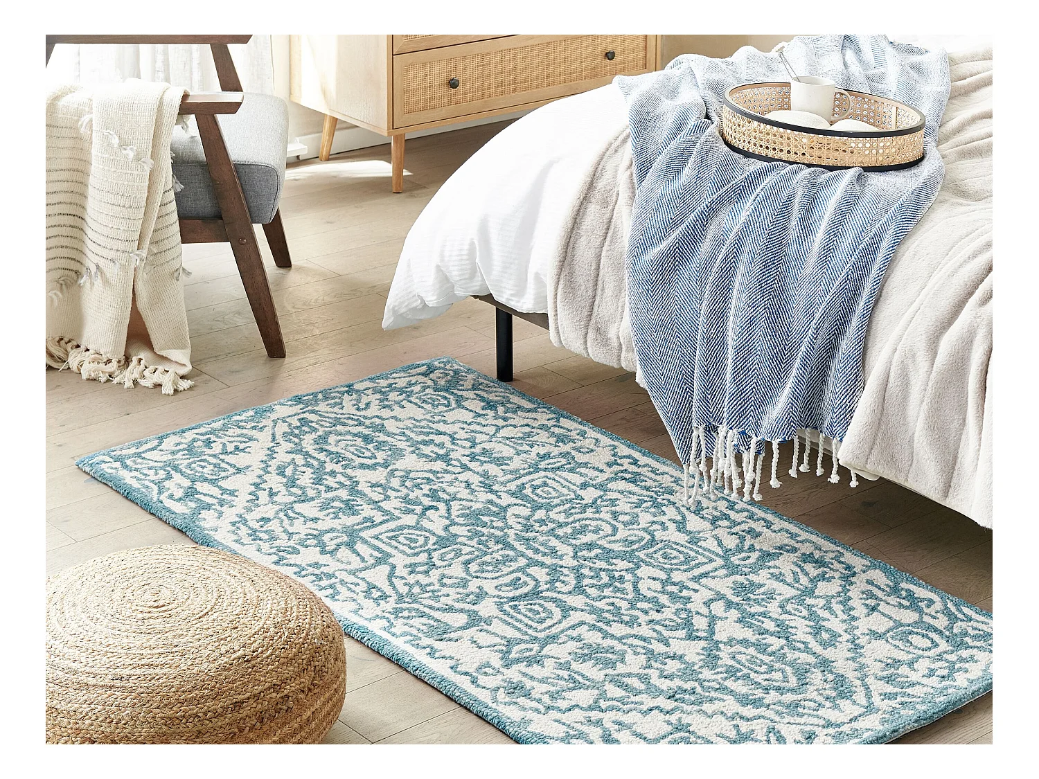 Tapis AHMETLI Bleu 80 x 150 cm Laine