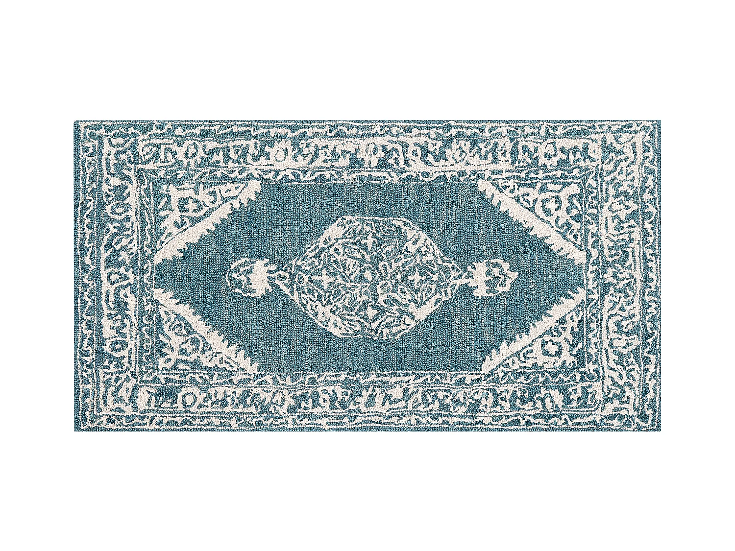 Alfombra de lana blanco/azul 80 x 150 cm GEVAS