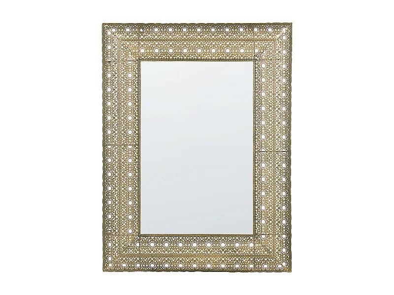 Moderner Wandspiegel in Gold 69 x 90 cm rechteckig marokkanischer Stil Dehradun