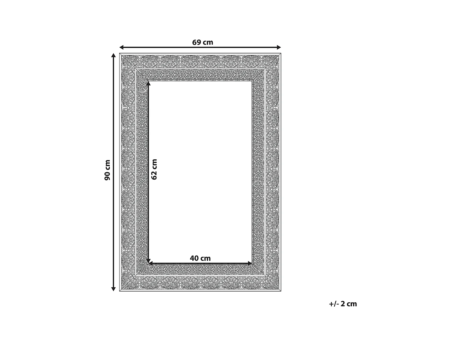 Espejo DEHRADUN 69 cm 90 cm Metal Dorado