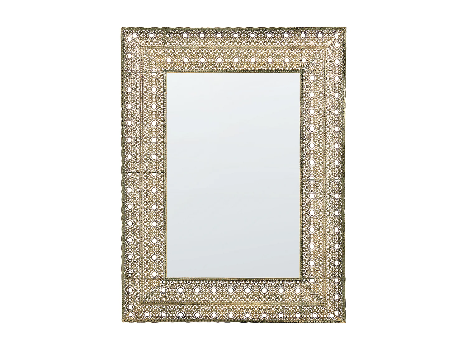 Moderner Wandspiegel in Gold 69 x 90 cm rechteckig marokkanischer Stil Dehradun