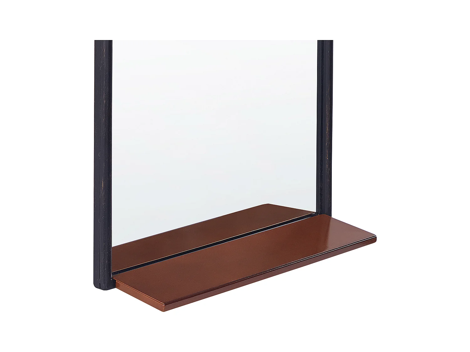 Espelho de parede com prateleira DOMME 40 cm 67 cm Metal Preto