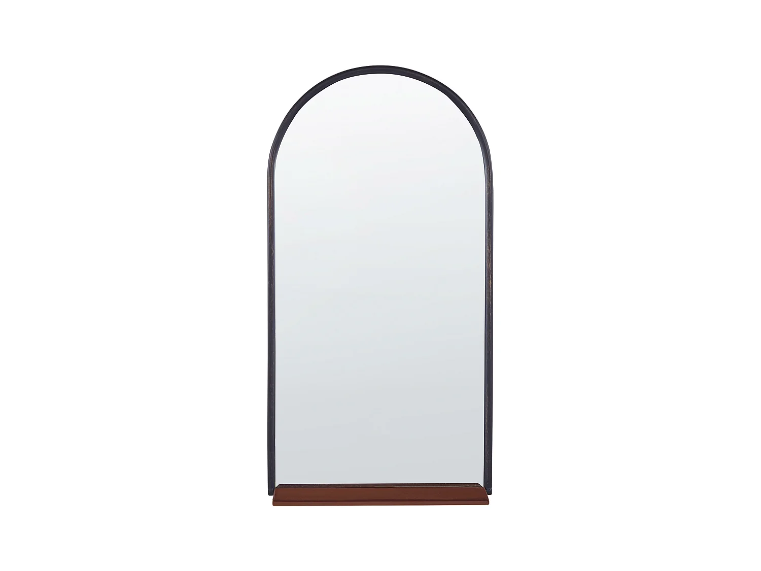 Miroir mural avec étagère DOMME 40 cm 67 cm Métal Noir