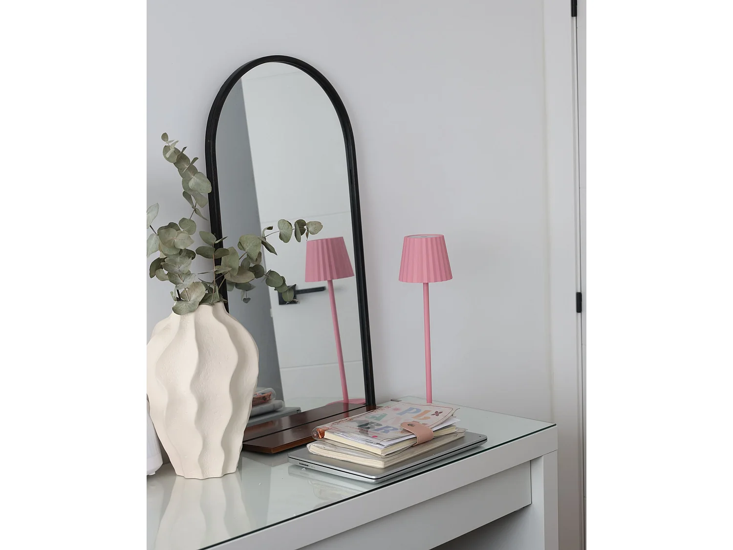 Miroir mural avec étagère DOMME 40 cm 67 cm Métal Noir