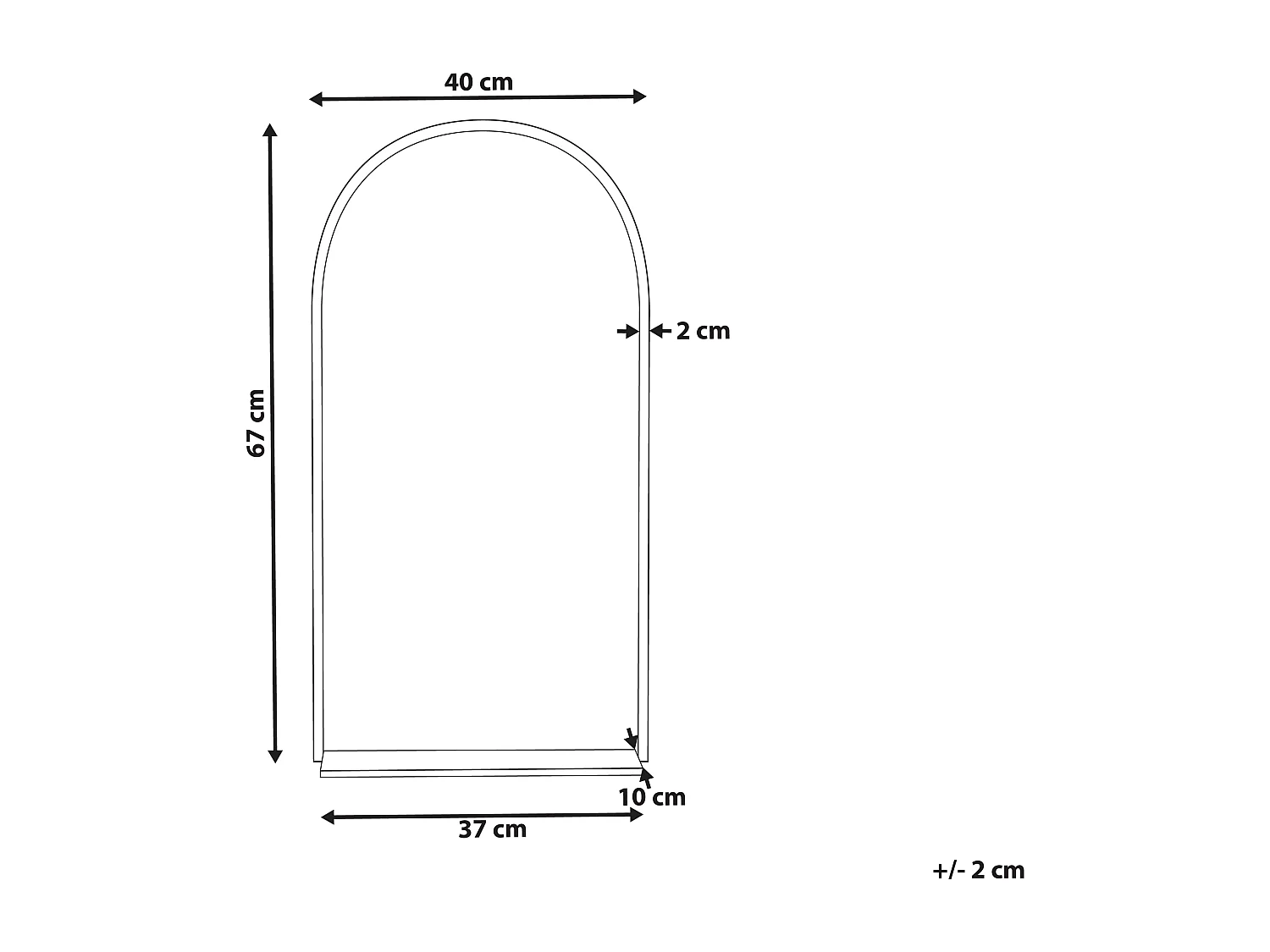 Espejo de pared con estante DOMME 40 cm 67 cm Metal Negro