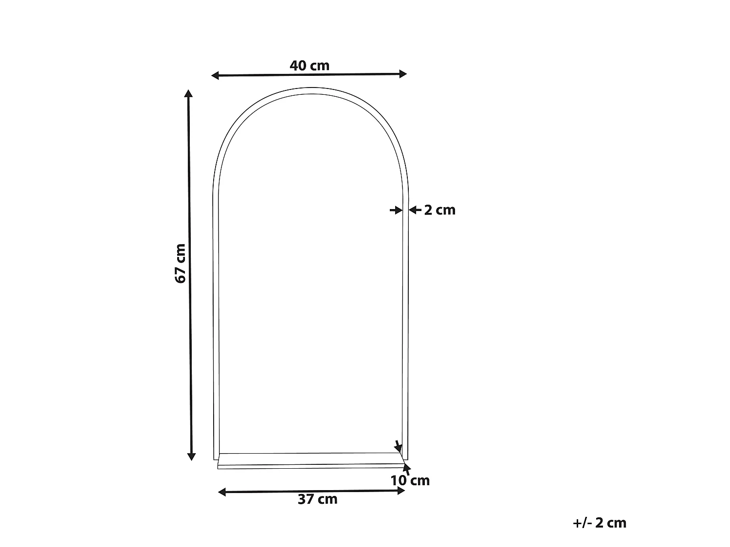 Miroir mural avec étagère DOMME 40 cm 67 cm Métal Noir