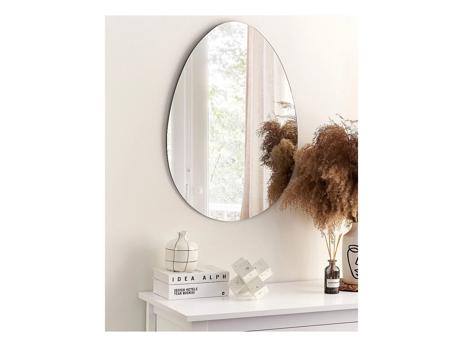 Wandspiegel MONTRESOR 50 cm 70 cm Zilver