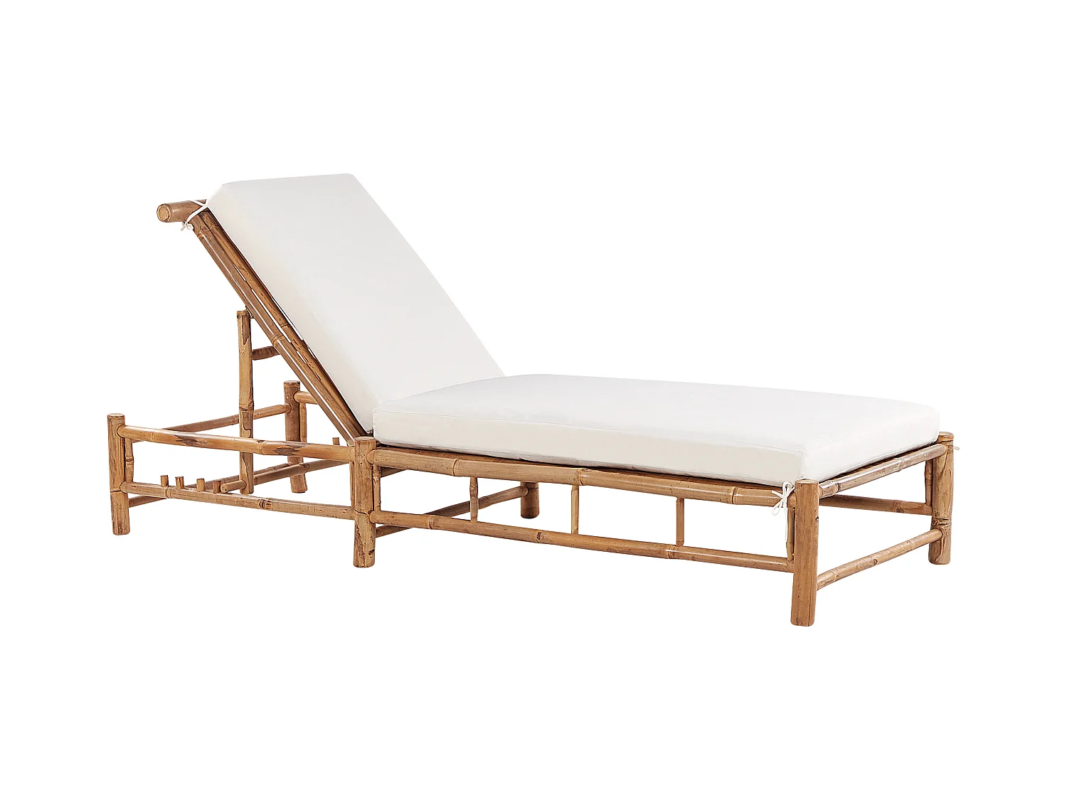 Ligstoel met kussen LIGURE Bamboehout Bruin