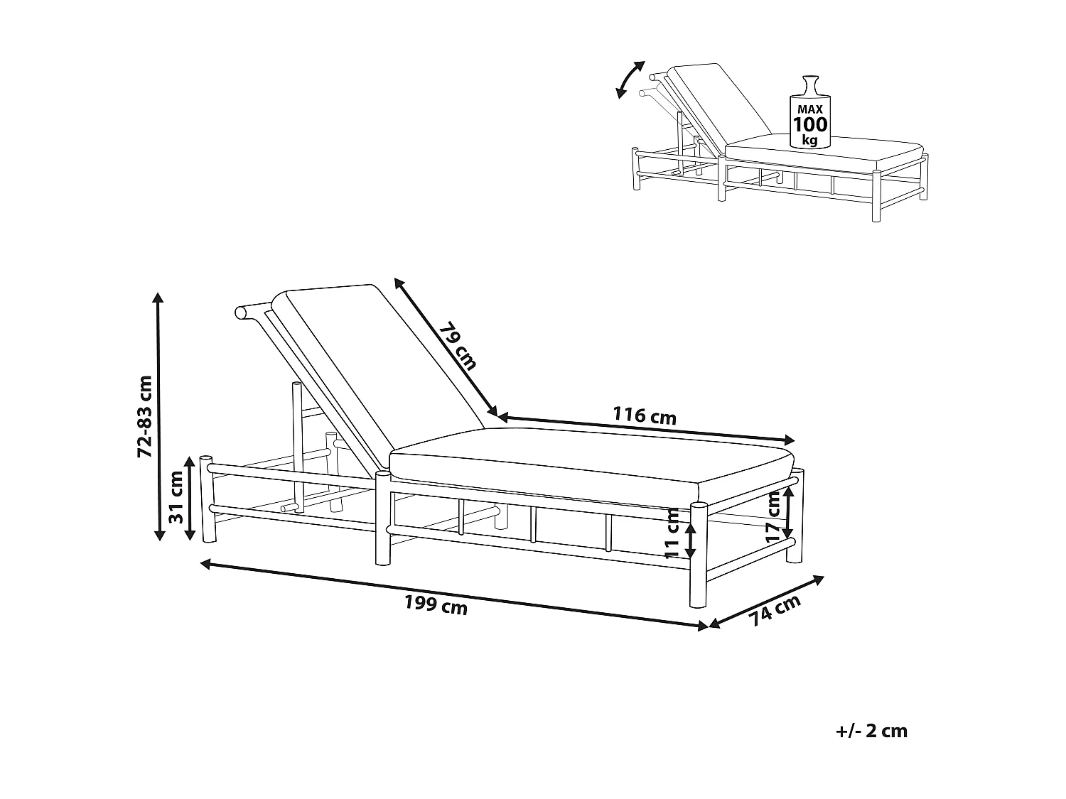Transat avec coussin LIGURE Bambou Marron