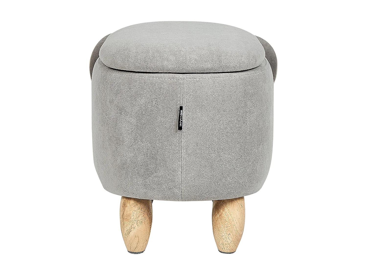 Tabouret de rangement animal COALA Velours Gris clair Koala