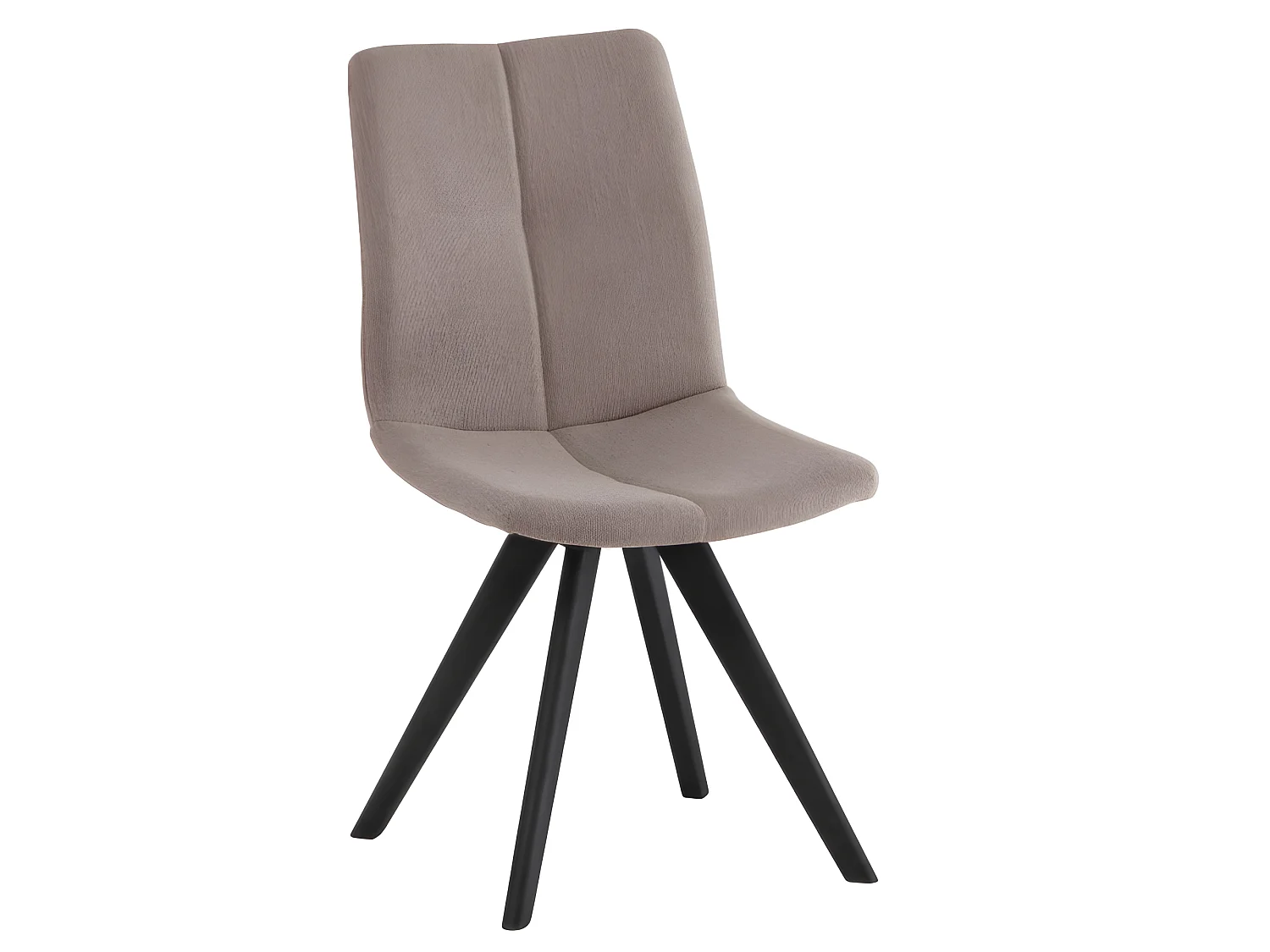 Lot de 2 chaises tissu beige et piètement en chêne massif noir - MISU