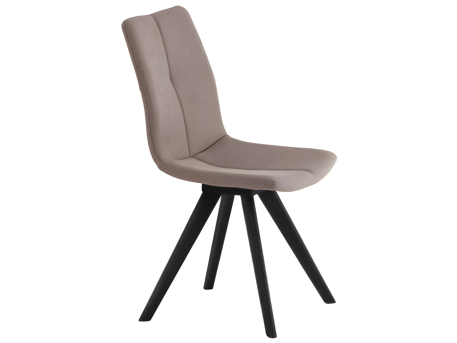 Lot de 2 chaises tissu beige et piètement en chêne massif noir - MISU