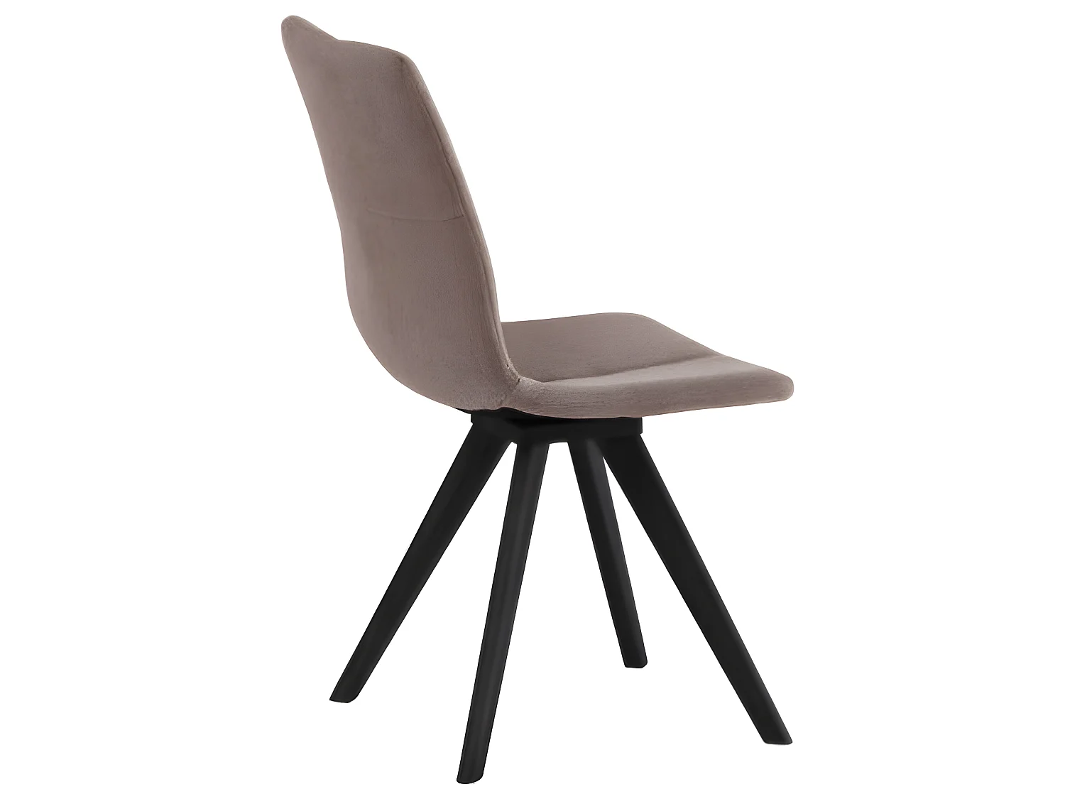 Lot de 2 chaises tissu beige et piètement en chêne massif noir - MISU
