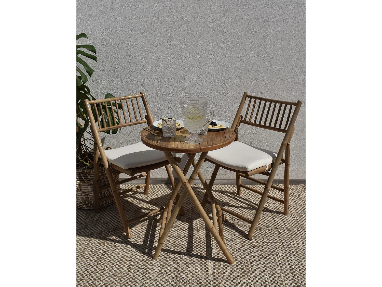 Ensemble pour bistro Pliant SAVELLETRI Bois Marron
