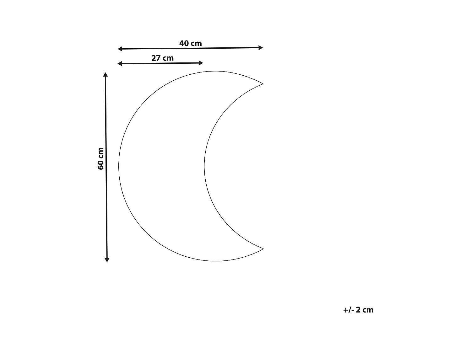 Deko-Wandspiegel silber Halbmond 40 x 60 cm Wanddeko Modern Pesmes