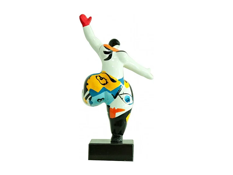 Statue femme jambe levée avec dessin abstrait H33 cm - LADY PICASSO