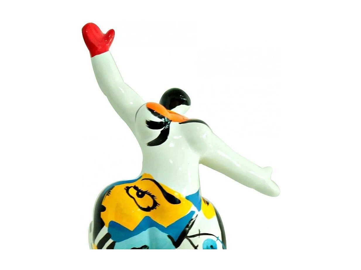 Statue femme jambe levée avec dessin abstrait H33 cm - LADY PICASSO