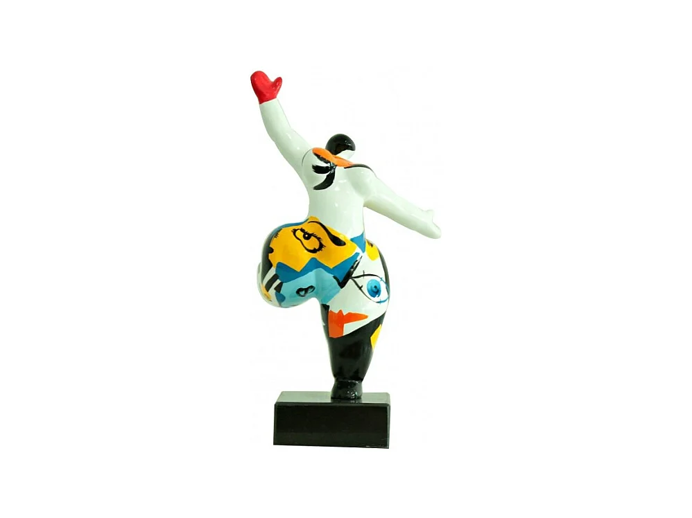 Statue femme jambe levée avec dessin abstrait H33 cm - LADY PICASSO