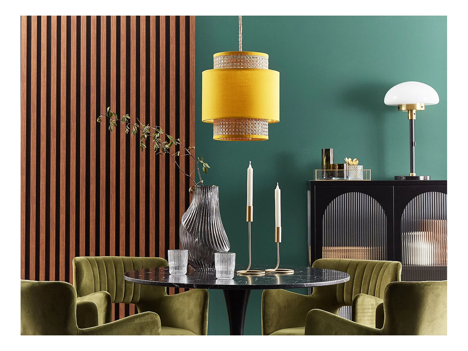 Lampadario BOERI Rattan Senape