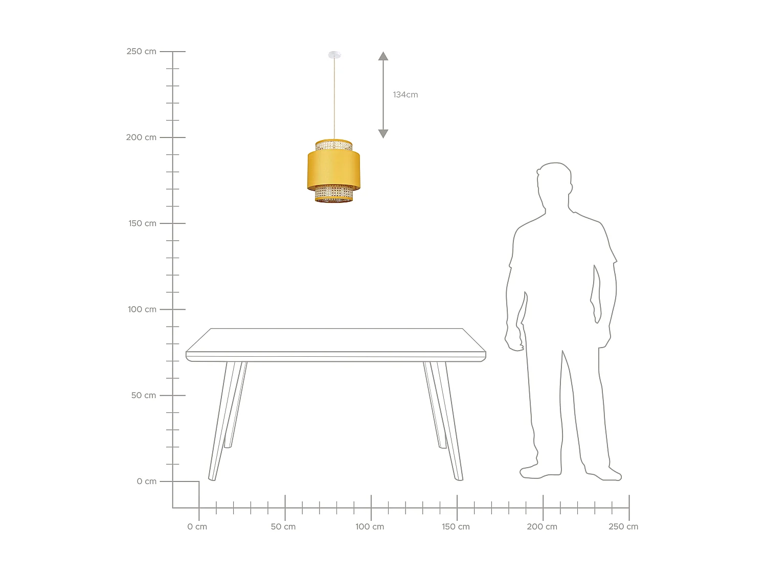 Lampadario BOERI Rattan Senape