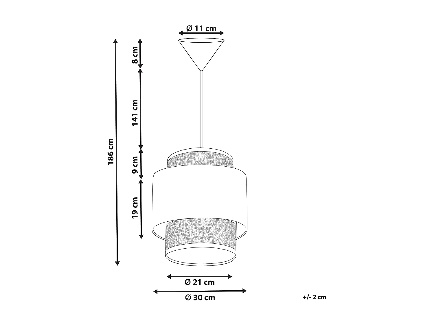 Lampadario BOERI Rattan Nero