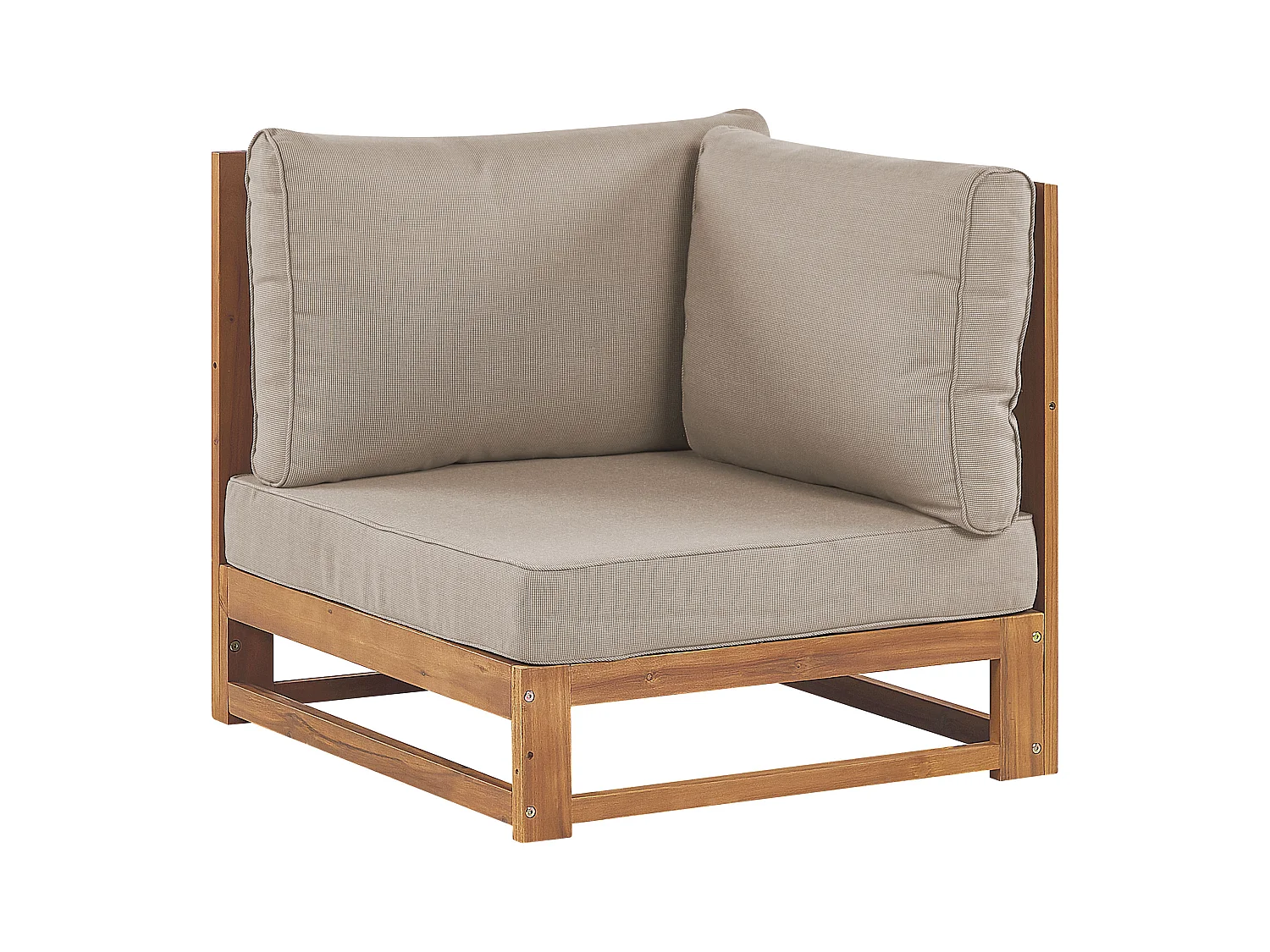 Narożnik ogrodowy ze stolikiem dla 4 osób TIMOR Lewostronny Modułowy Certyfikowane drewno akacjowe Jasnobrązowy