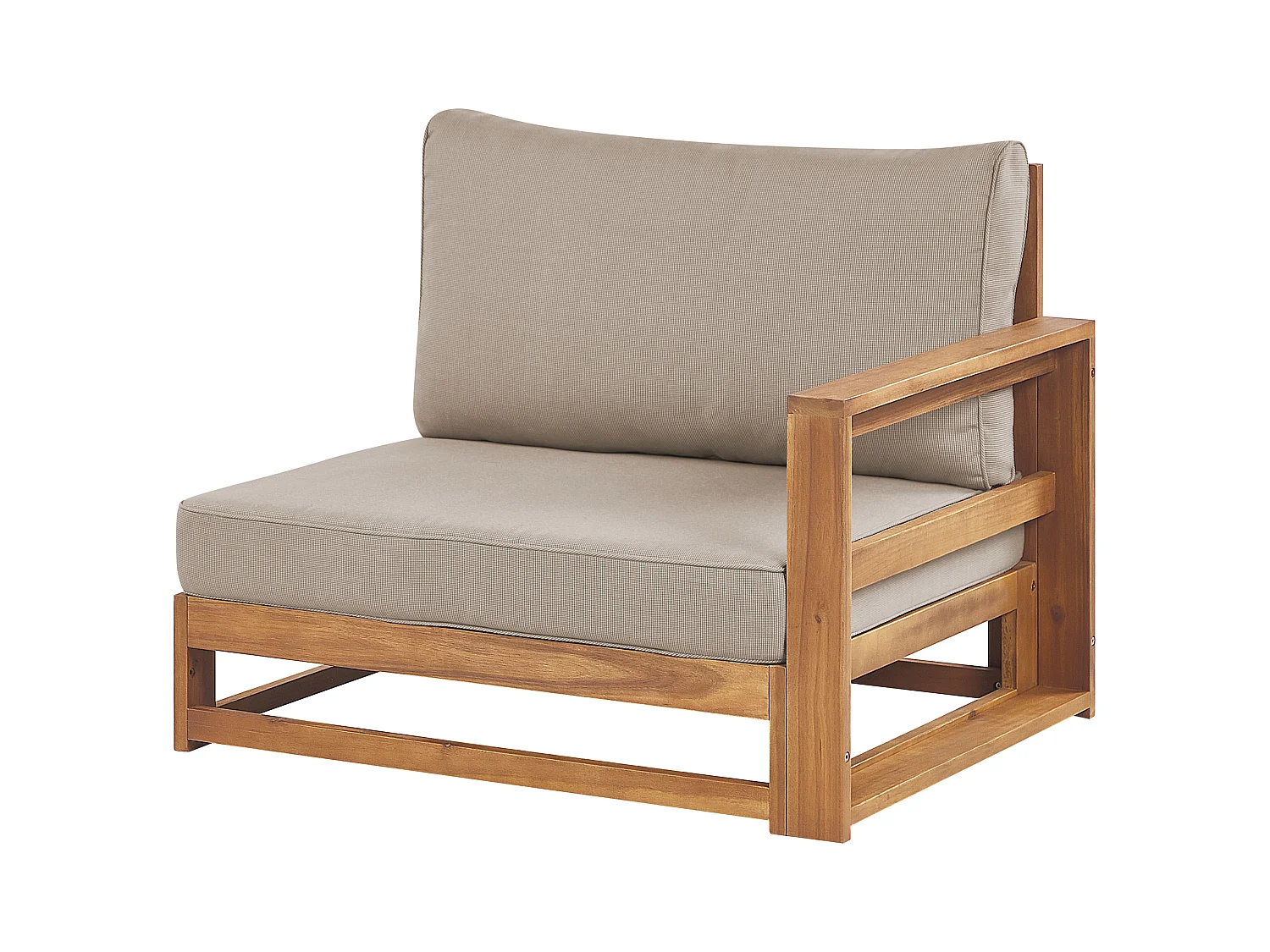 Narożnik ogrodowy ze stolikiem dla 4 osób TIMOR Lewostronny Modułowy Certyfikowane drewno akacjowe Jasnobrązowy