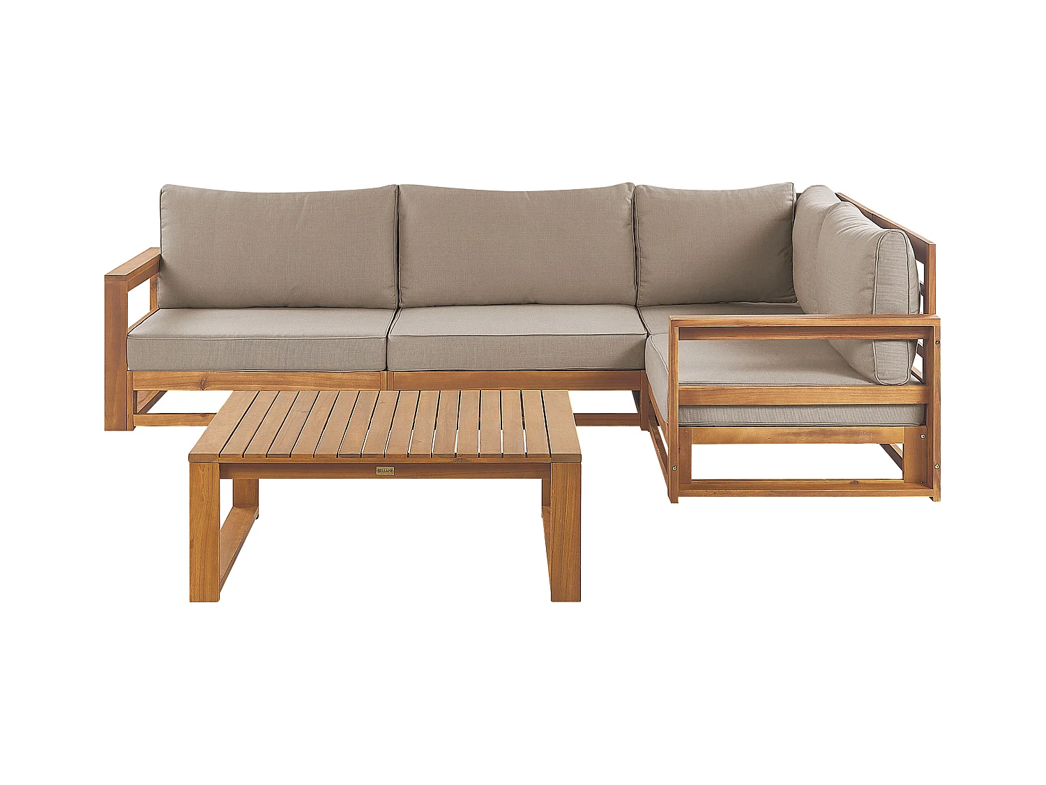 Lounge Set linksseitig zertifiziertes Akazienholz heller Holzfarbton Timor II