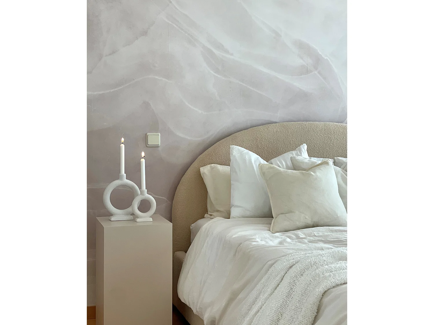 Letto contenitore Bouclé VAUCLUSE 160 x 200 cm Beige