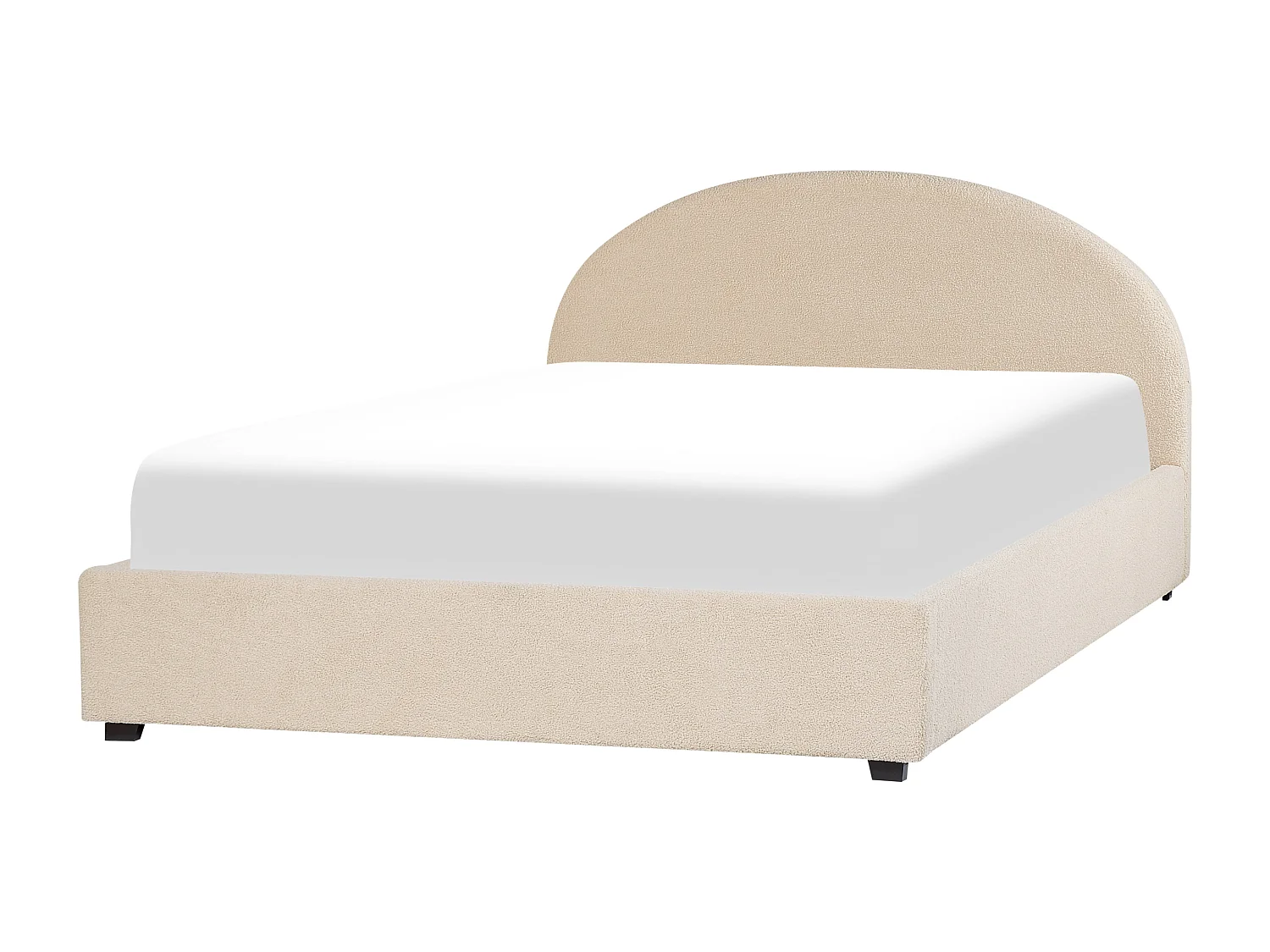 Bed met opbergruimte Bouclé VAUCLUSE 160 x 200 cm Beige