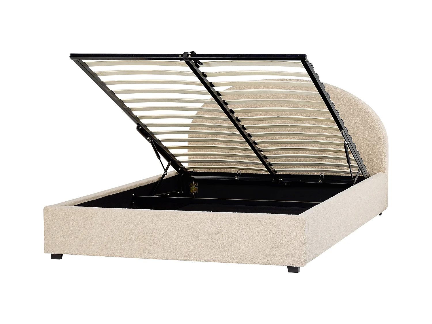 Cama baú Bouclé VAUCLUSE 140 x 200 cm Creme