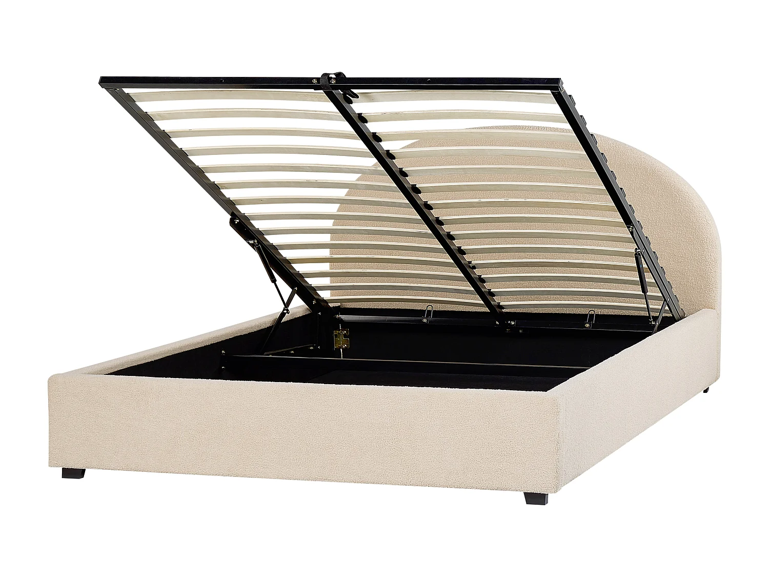 Lit ottoman Bouclé VAUCLUSE 140 x 200 cm Beige