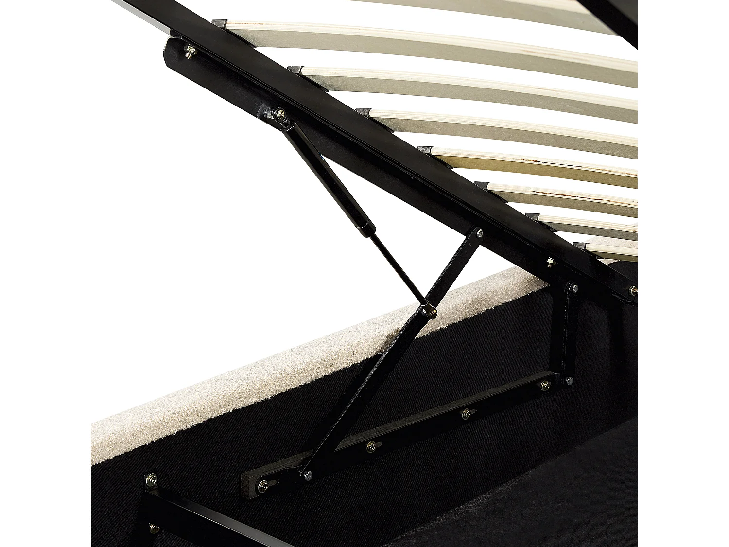 Letto con ottomano Bouclé VAUCLUSE 140 x 200 cm Beige