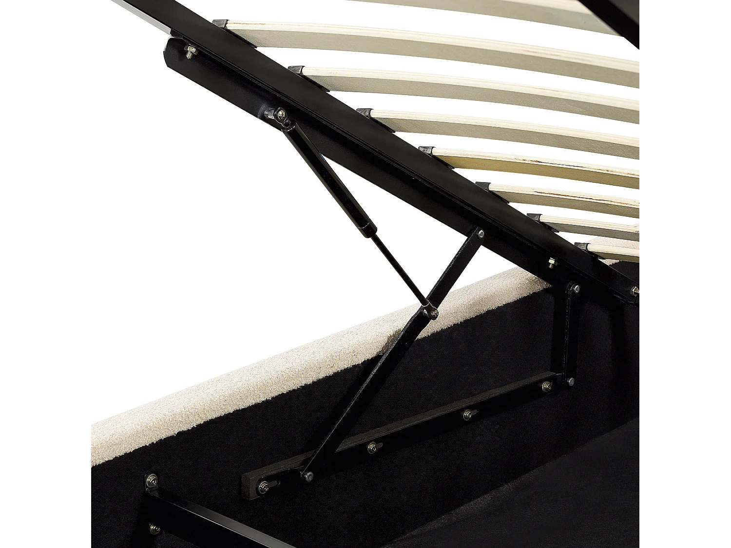 Letto con ottomano Bouclé VAUCLUSE 140 x 200 cm Beige