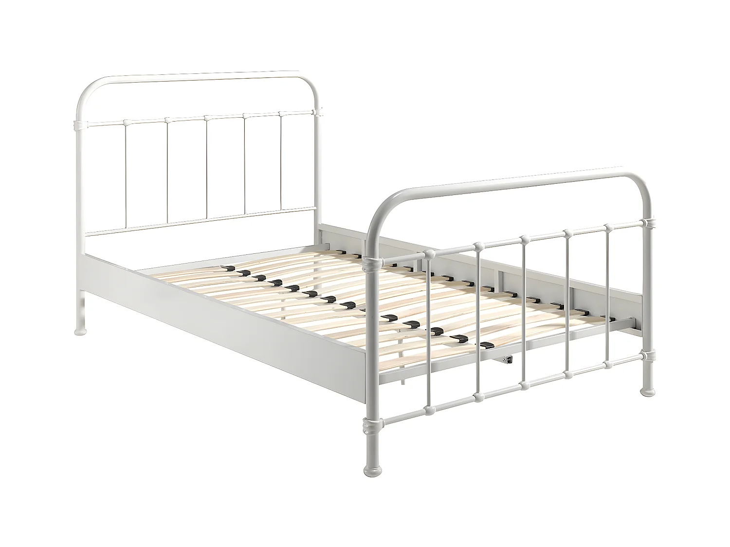 ARTEMIS - Lit à Barreaux 120x200cm en Métal Blanc