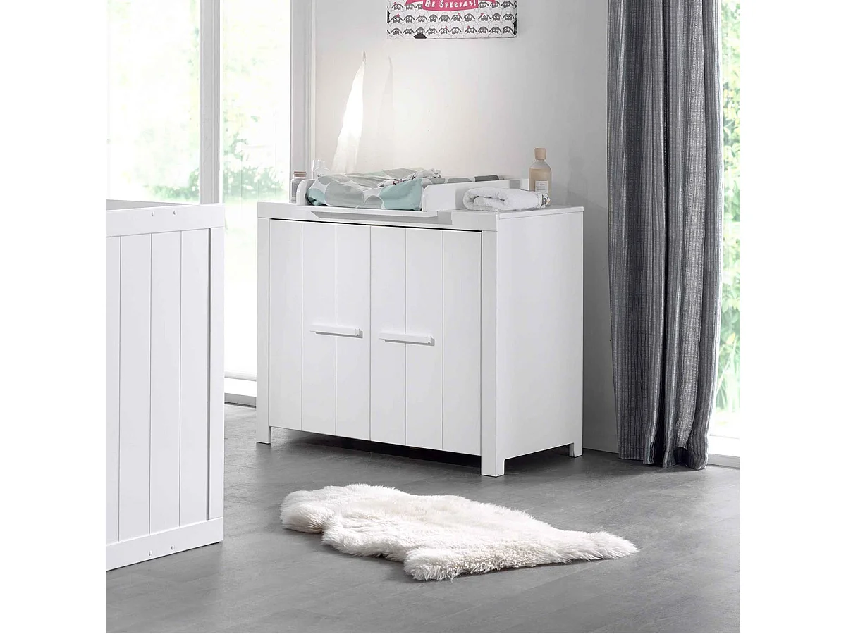 GASTON - Commode 2 Portes Laqué Blanc