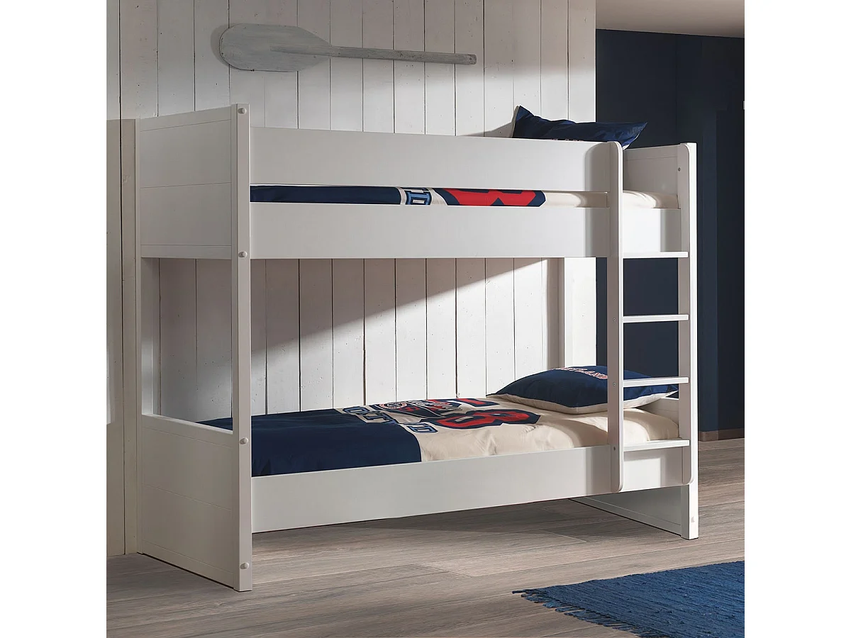 DEBBIE - Lits Superposés Réversibles 90x200cm Laqués Blanc