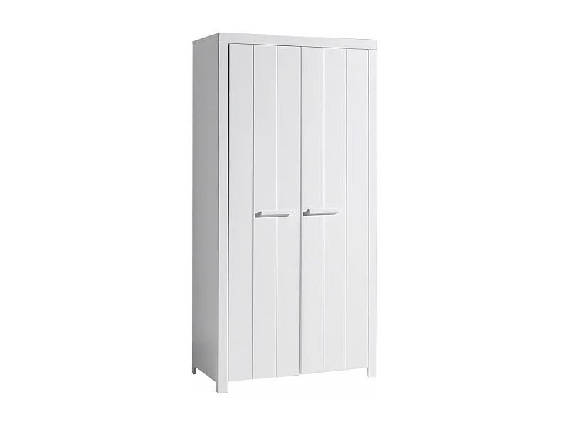 GASTON - Armoire 2 Portes Laqué Blanc