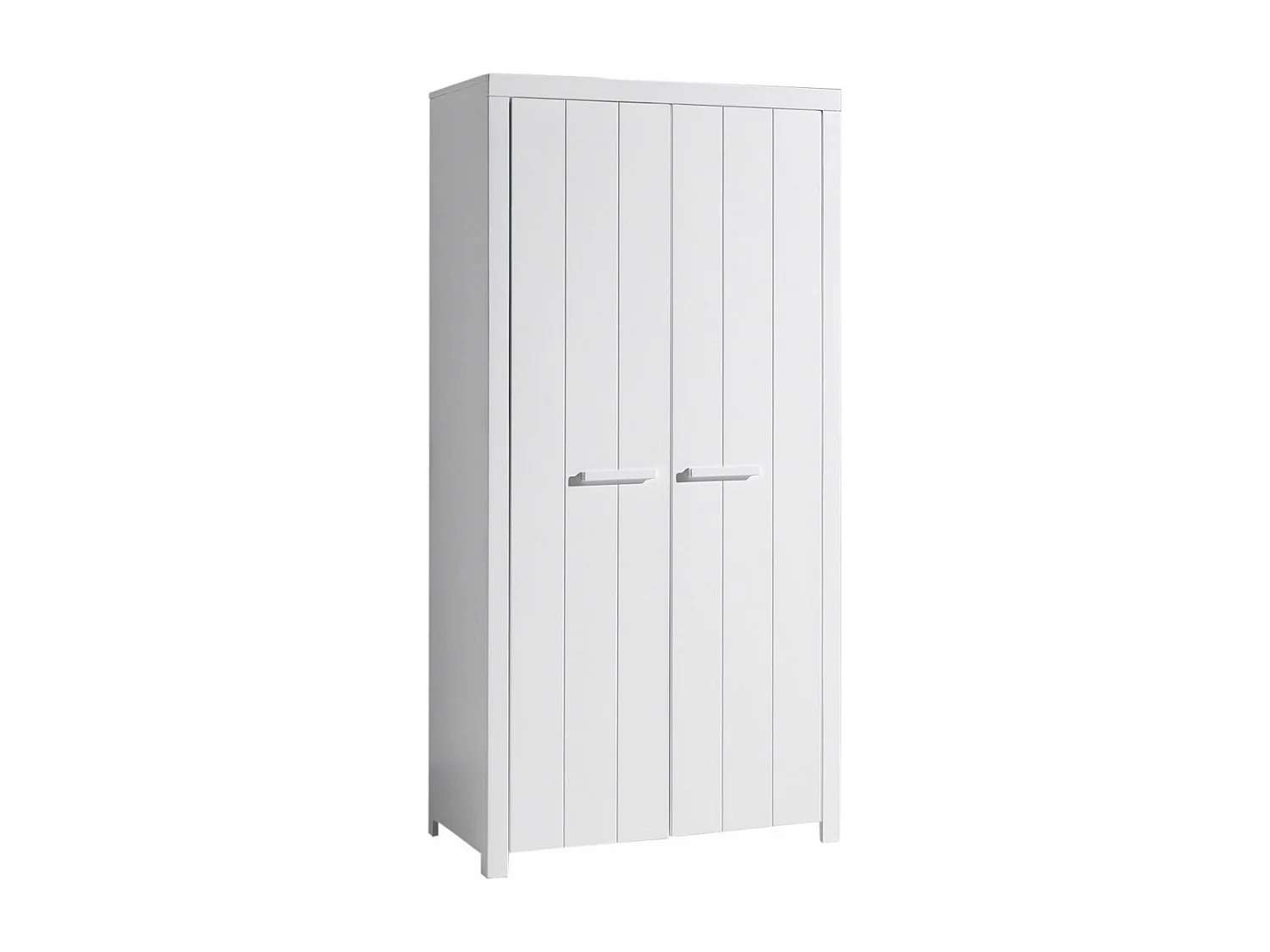GASTON - Armoire 2 Portes Laqué Blanc