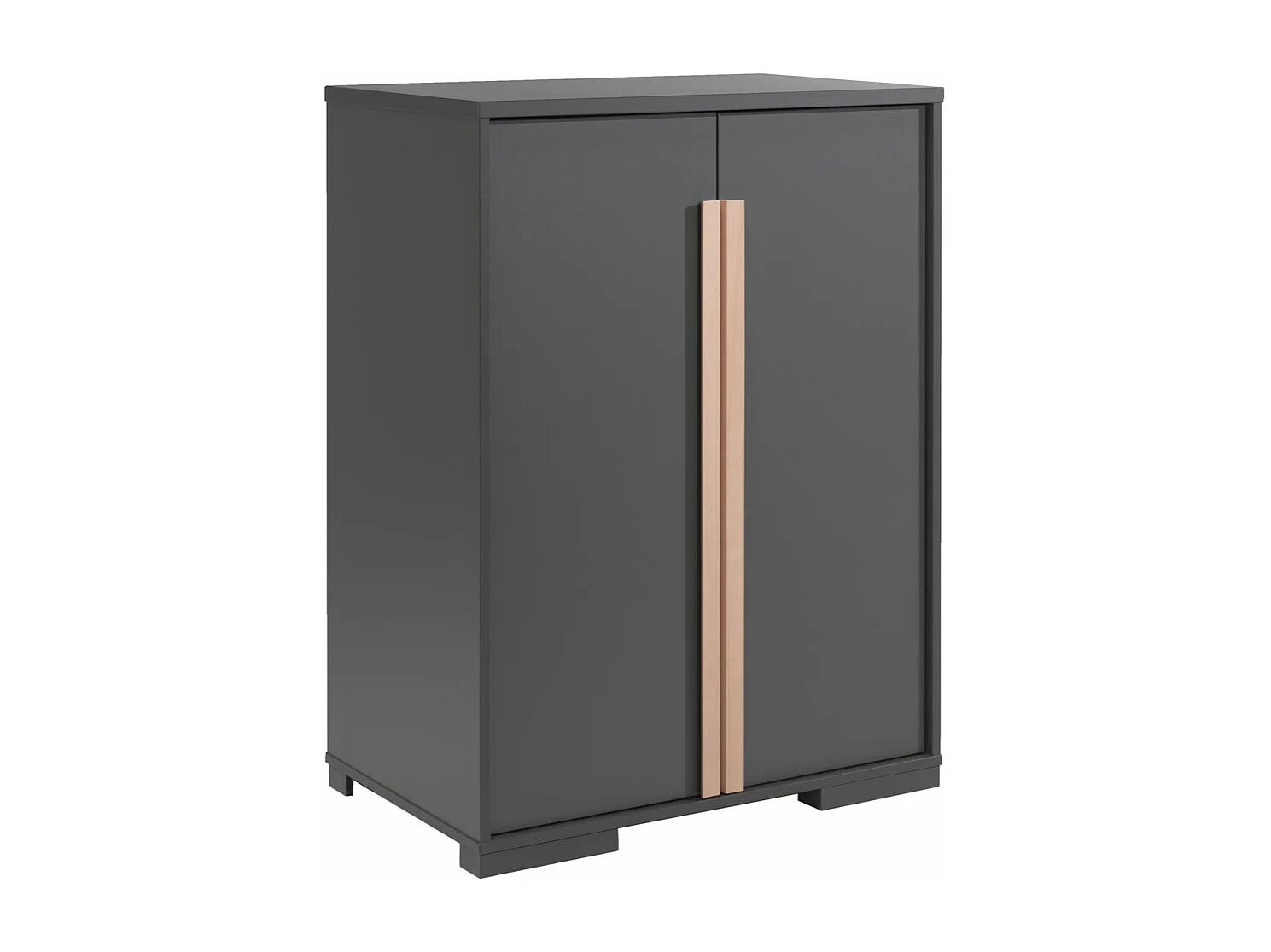 NASH DARK - Buffet Bas 2 Portes Anthracite et Bois
