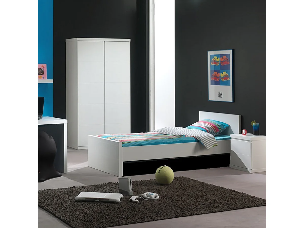 DEBBIE - Armoire 2 Portes Laquée Blanche