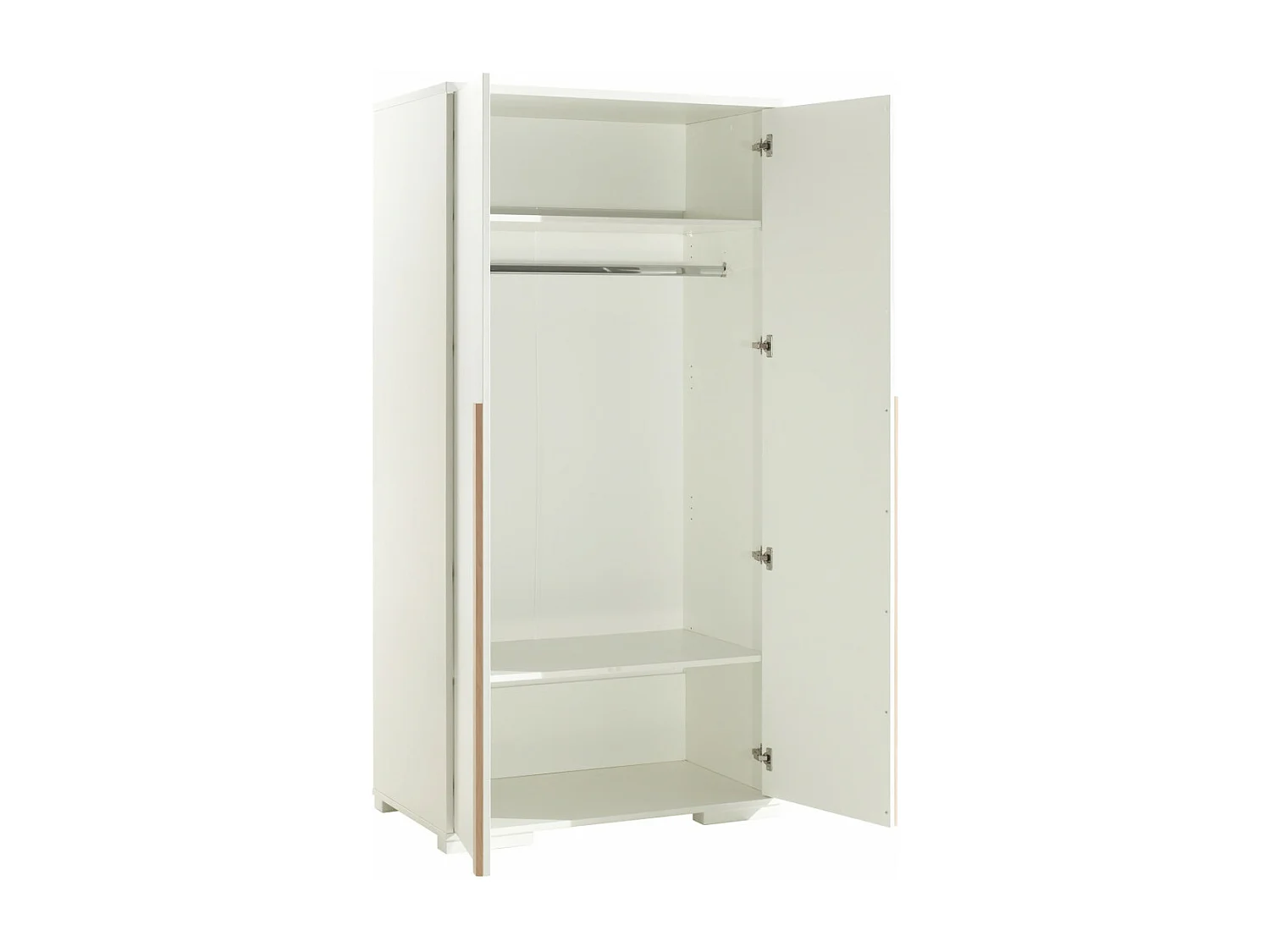 NASH WHITE - Armoire 2 Portes Blanche et Bois
