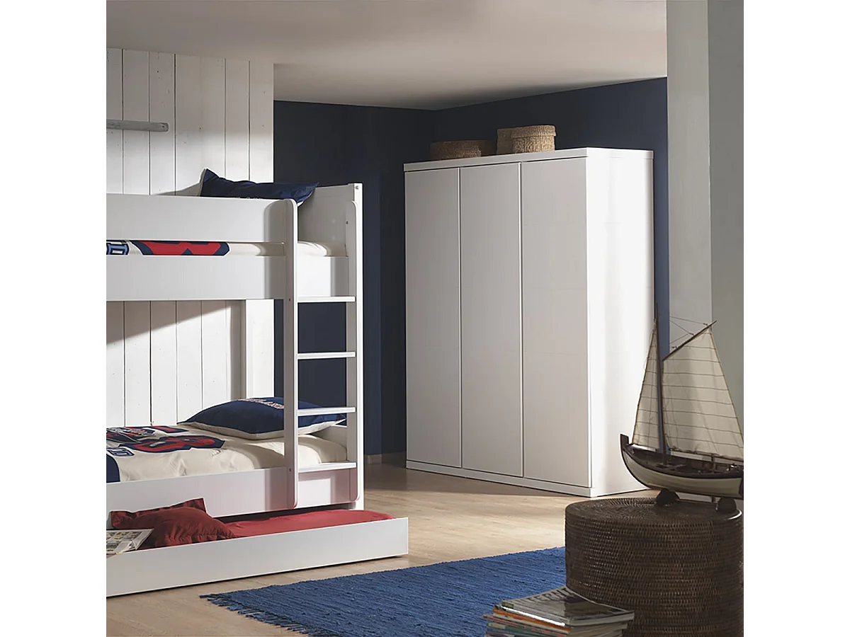 DEBBIE - Armoire 3 Portes Laquée Blanche