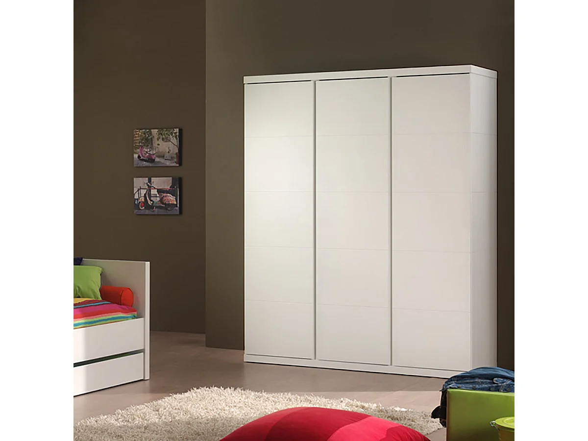 DEBBIE - Armoire 3 Portes Laquée Blanche