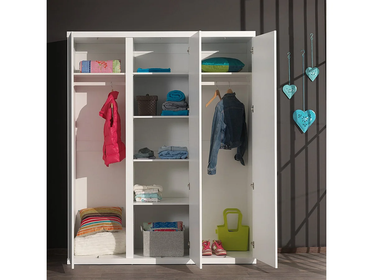 DEBBIE - Armoire 3 Portes Laquée Blanche