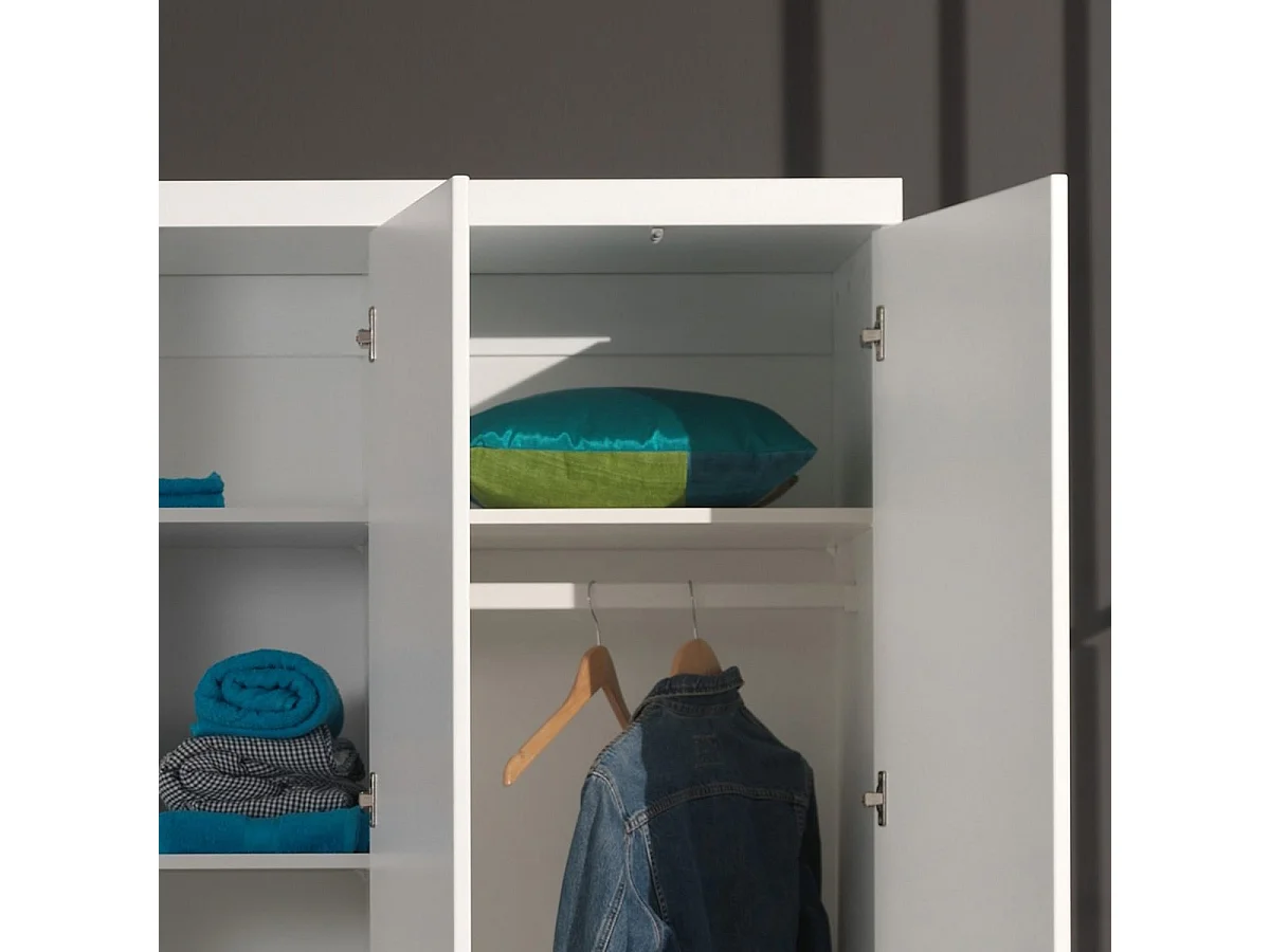 DEBBIE - Armoire 3 Portes Laquée Blanche